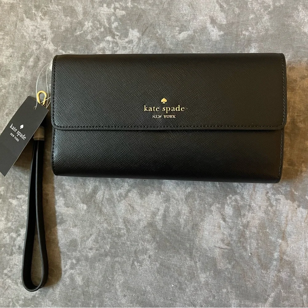 Brand New Kate Spade Madison Lge Black Wallet/ Wristlet - Picture 8 of 11